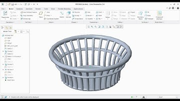 CREO TUT ! Fruits Basket design with Sweep, Pattern & Revolve