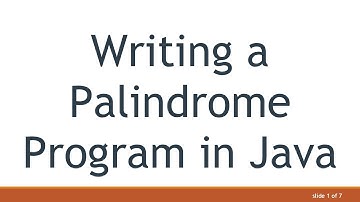 Writing a Palindrome Program in Java