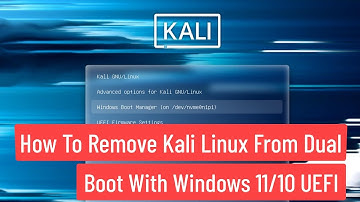 How To Remove Kali Linux From Dual Boot With Windows 11/10  UEFI Boot