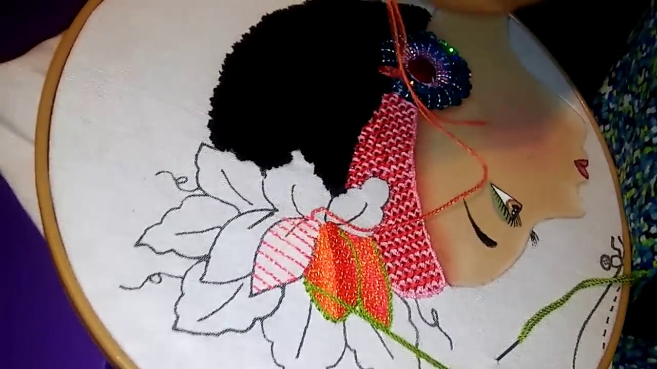 bordado fantasia flor de la africana