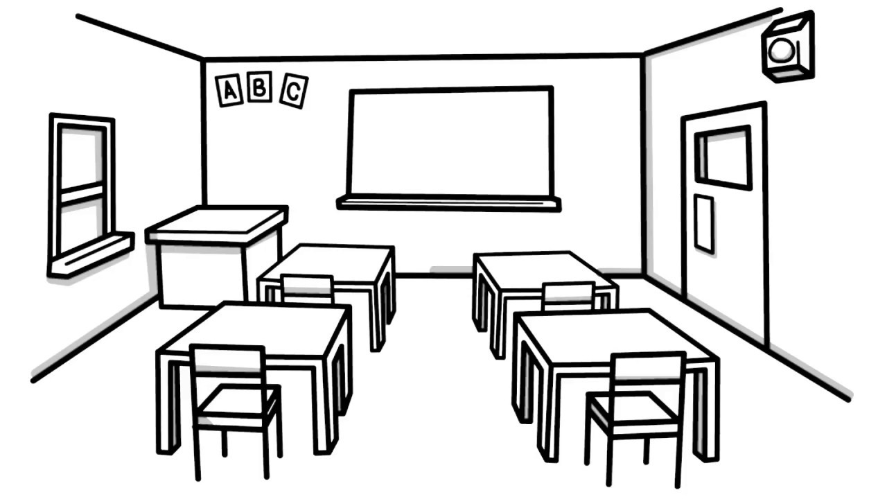 how to draw a class room for kids - YouTube