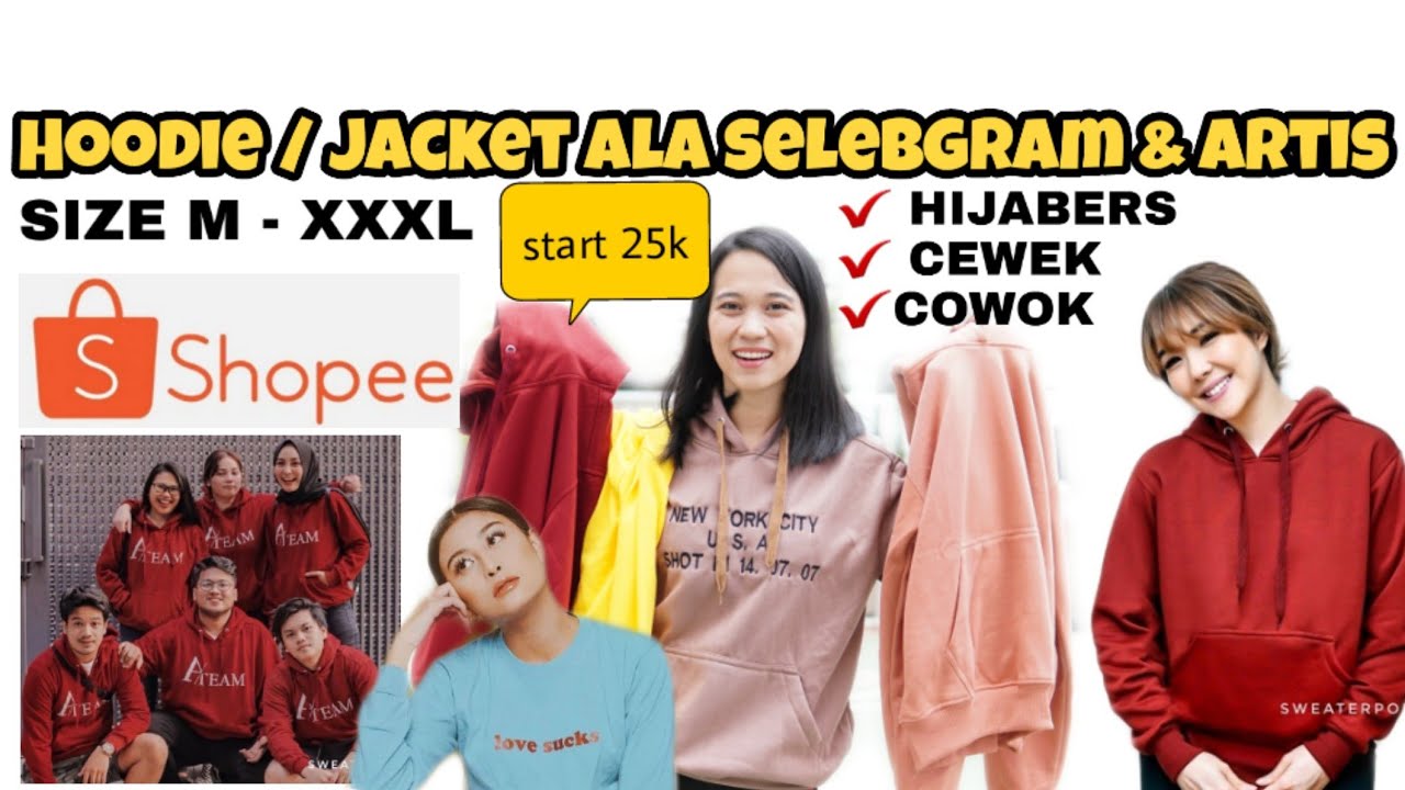 shopee haul hoodie oversize