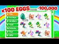 I Opened 100 Fossil Eggs in Adopt Me Update! (LUCKY) Legendary TRex, Dodo and More