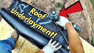 How To Install Roof Underlayment  Rhino Roof Synthetic Underlayment and Hitachi N3808AP Cap Nailer