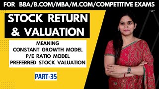 Constant Growth Model | Stock Return | Formula | Calculation | Present Value of Return | SAPM | MBA