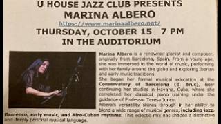 U House Jazz Club Presents Marina Albero, Oct 15, 2026