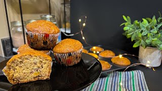 Banana Nut Whole Wheat Muffins | Healthy Muffin recipe | #blissfulflavours #bananamuffins
