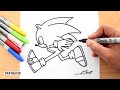 How to draw SONIC The Hedgehog Running (step by step)
