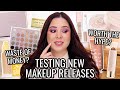 TESTING HYPED UP NEW MAKEUP RELEASES + NEW SKINCARE MUST HAVES!