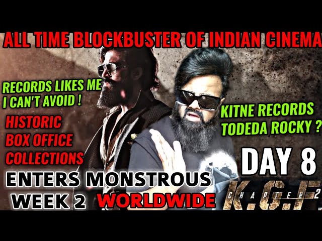 KGF CHAPTER 2 BOX OFFICE COLLECTION DAY 8 | ALL TIME BLOCKBUSTER | YASH |  BREAKS ALL RECORDS - YouTube