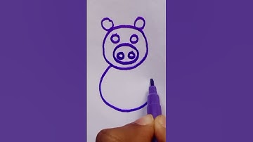 One Circle one circle one big circle ⭕ how to draw✏️Pig 🐷 #shorts #tiktok #viral #viralshorts #asmr