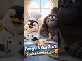 Cute Penguin & Gorilla Cooking Sushi in Open Kitchen 🐧🦍🍣 #youtubeshorts