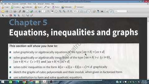 Ex 5.1, Equations, Inequality and Graph, Additional Mathematics 4037, IGCSE and O level