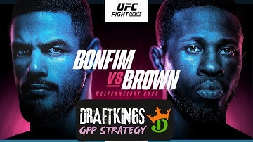 UFC Fight Night DraftKings GPP Builder Show | Tournament Tactics for Bonfim vs Brown