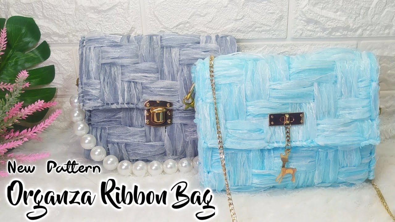 ORGANZA RIBBON BAG WITH NEW PATTERN PLASTIC CANVAS BAG YouTube