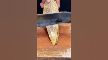 Grating a Halved Banana Flower for Cooking Preparation #cuttingskills #satisfying #relaxing #usa
