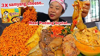 3X SAMYANG CHEESE + NASI PADANG BRUTAL ,DIMUSIM HUJAN