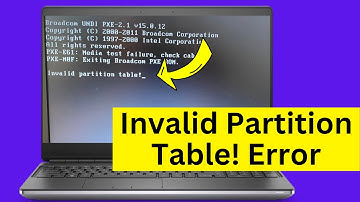 How to fix Invalid Partition Table error