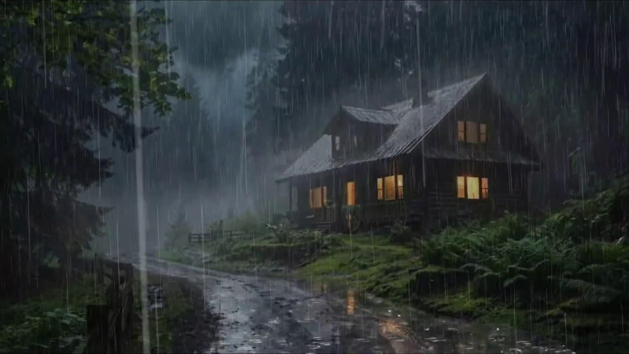 Sleep BETTER with SOUND of Heavy Rain in the Forest with Thunderstorm