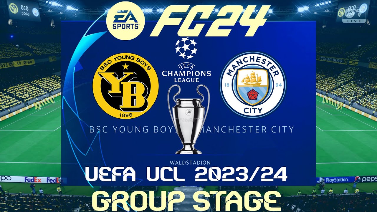 GOLS- MANCHESTER CITY 3X0 YOUNG BOYS- CHAMPIONS LEAGUE 2023/24 FASE DE  GRUPOS