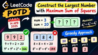 LeetCode POTD 14 October 2026 | Maximize Sum of Squares of Digits | C++