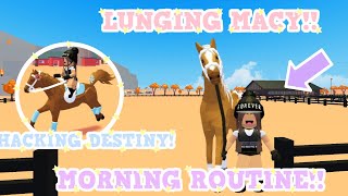 🩷LUNGING MACY + HACKING DESTINY!!☁️ * All my horses!*✨Roblox Horse Valley RP | Episode 70