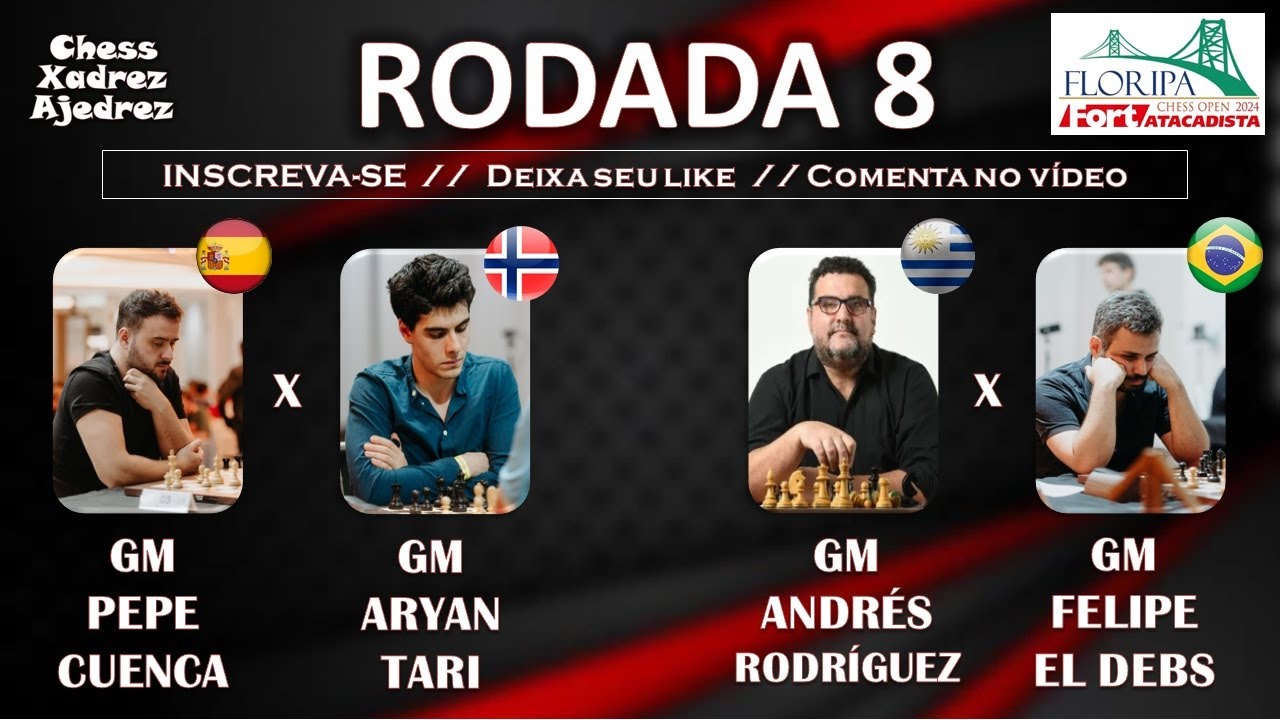 [AO VIVO] FLORIPA CHESS OPEN 2024 RODADA 8 YouTube