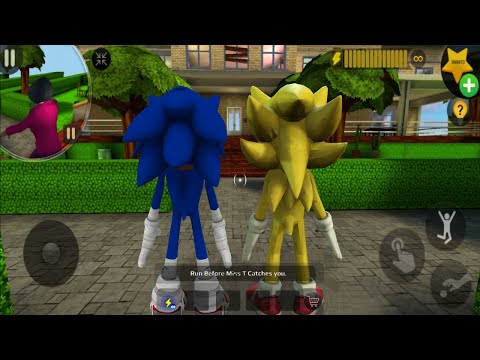 Playing as Sonic Boom and Super Sonic in Scary Teacher 3D | Troll Miss T Every Day