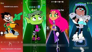 Tiles Hop Teen Titans ⚡🎵  Robin vs Beast Boy vs Starfire vs Cyborg | Tiles Hop EDM Rush! screenshot 4