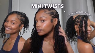 Mini twists with human hair extensions for extra length