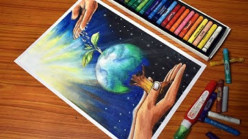 2020 World Environment Day Drawing / 5th June Environment day easy pastel drawing/ Save Environment