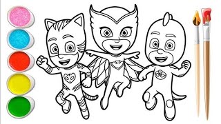 PJ Masks Coloring Pages for Kids | How to Color Catboy, Gekko and Owlette