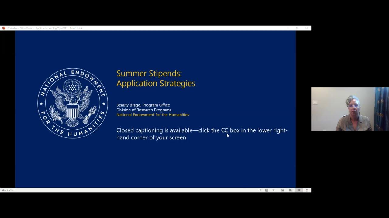 Summer Stipends Application Writing Tips YouTube