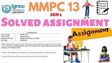 MMPC 13 Solved Assignment #ignouassignment #ignousolvedassignment #ignouuniversity #ignoumba