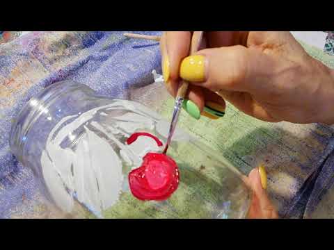 Il Baule Della Nonna tutorial come dipingere i vasi di vetro con l&rsquo;acrilico all&rsquo;acqua.
