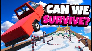 Can We Survive In Pigeons on this Downhill Christmas Map? (BeamNG Drive Mods)