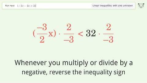 Solving Linear Inequalities: 1:2x-2x is Greater Than 32