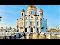 [4K] 🇷🇺 Walking Moscow - Cathedral of Christ the Saviour, Puente Patriarcal