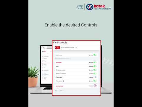 Kotak Debit Card- Card Control setting on Net banking Page