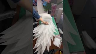 Angel wings tutorial 🪽 How to make wings from jiffy foam #diy #handmade #shorts #halloween #wings