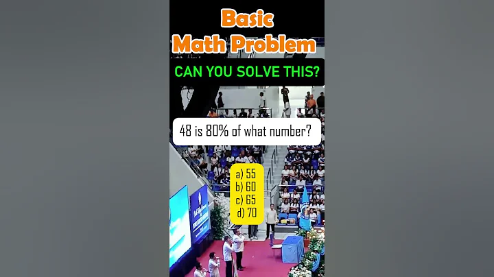 48 is 80% of what number? a) 55 b) 60 c) 65 d) 70#mathisfun #QuizChallenge #fypviral