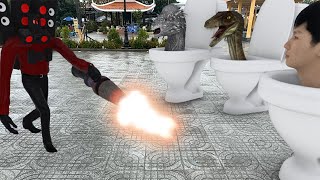 TiTan Dinosaur - Skibidi toilet Vs Raptor and Pachy Vs Speaker Man