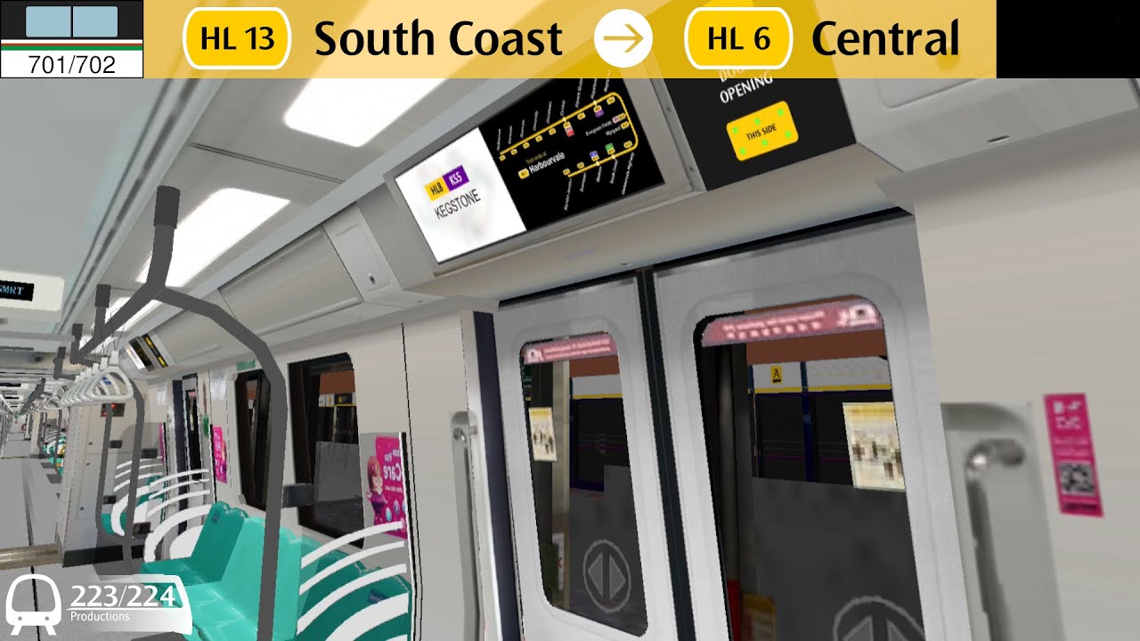 openBVE: [w/working STARiS] SMRT KSF C151C [701/702] (HL13) South Coast ➡ (HL6) Central