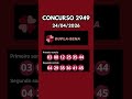 🔴DUPLA SENA 2949 VEJA OS NÚMEROS SORTEADOS NA DUPLA SENA DE HOJE #dupla sena
