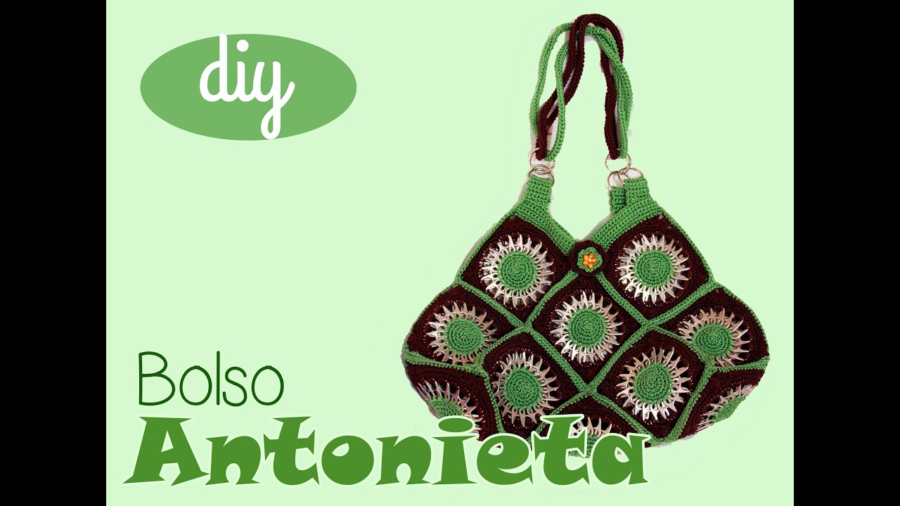 Bolso #anillas lata #GrannySquares - YouTube