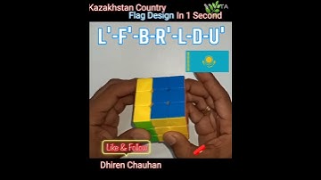 34-Kazakhstan Country Flag Pattern Series in 3x3 Rubik