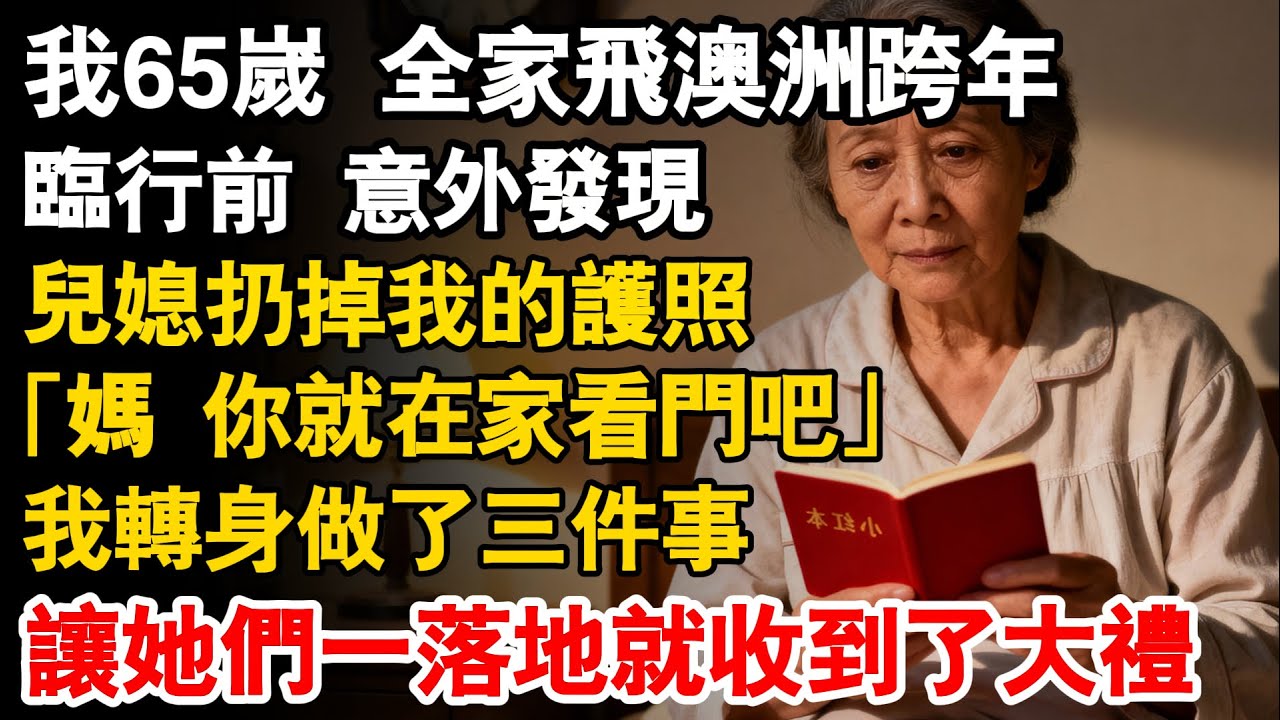 我65嵗，全家飛澳洲跨年，臨行前意外發現兒媳將我的護照扔進了垃圾桶，你就在家看門吧」，我轉身做了三件事，讓她們一落地就收到了“大禮”