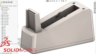 Solidworks Tape Dispenser body [Part4 of 4]