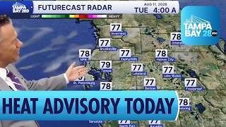 Latest weather forecast as heat advisories return to the Tampa Bay area