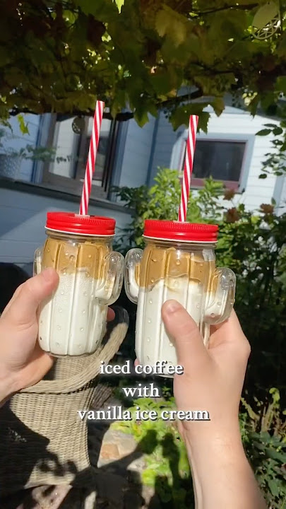 iced coffee with vanilla ice cream